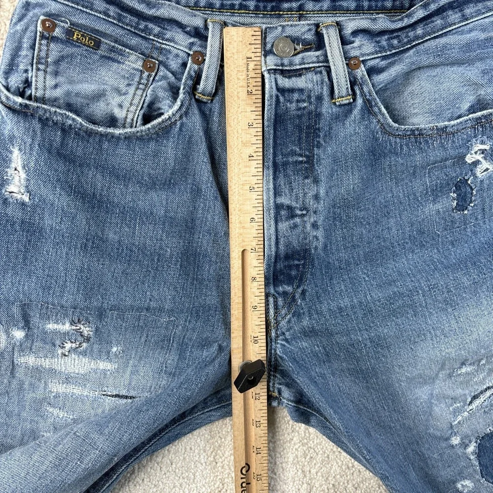 Polo Ralph Lauren‎ Jeans Vintage Classic Fit Distressed Men's 34x30 Button Fly
